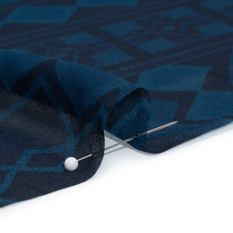 Mood Exclusive Navy Awaiting Eruption Viscose Chiffon Panel