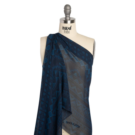 Mood Exclusive Navy Awaiting Eruption Viscose Chiffon Panel