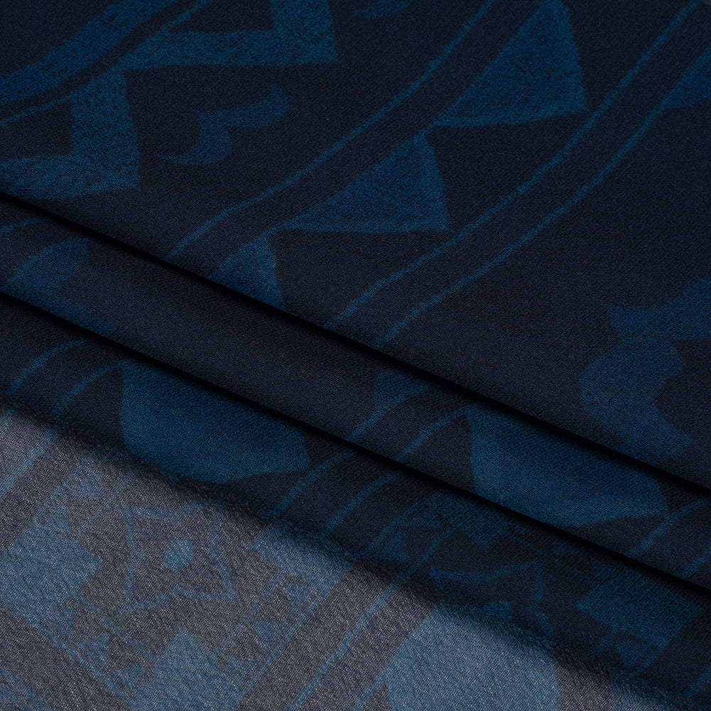 Mood Exclusive Navy Awaiting Eruption Viscose Chiffon Panel