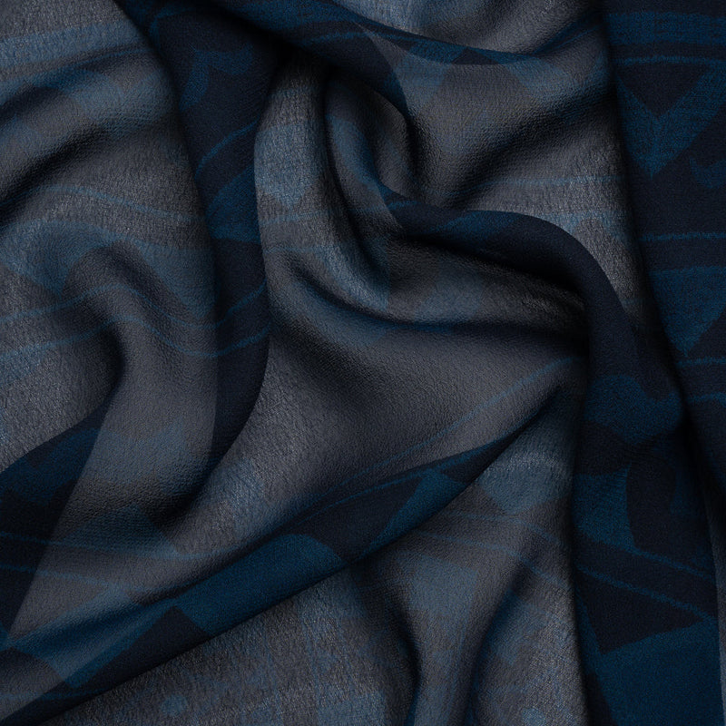 Mood Exclusive Navy Awaiting Eruption Viscose Chiffon Panel