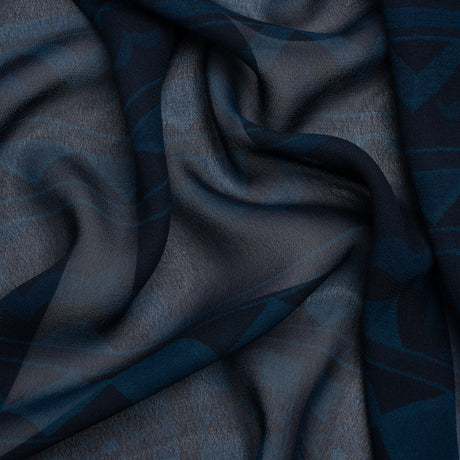 Mood Exclusive Navy Awaiting Eruption Viscose Chiffon Panel