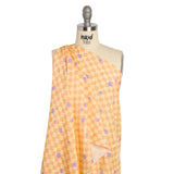 Hands Viscose Jacquard Print - Peach Floral Checkerboard - Mood Exclusive Dippin' Disco