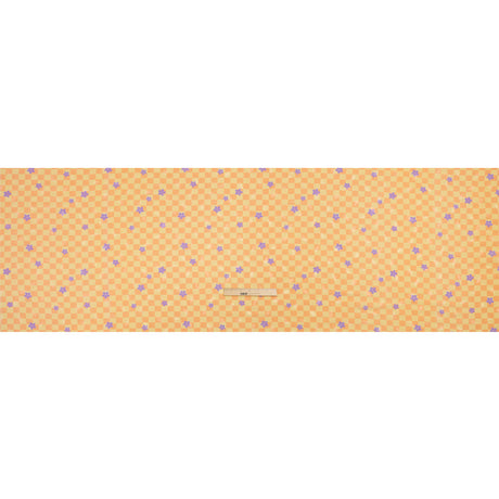 Hands Viscose Jacquard Print - Peach Floral Checkerboard - Mood Exclusive Dippin' Disco