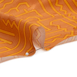 Hands Viscose Jacquard Print - Orange Maze Lines - Mood Exclusive Great Escape