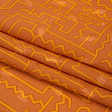 Hands Viscose Jacquard Print - Orange Maze Lines - Mood Exclusive Great Escape