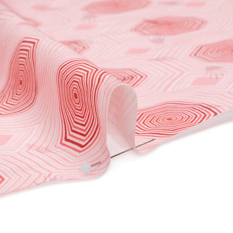 Hands Viscose Jacquard Print - Pink Geometric - Mood Exclusive Retro Reverb