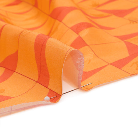 Hands Viscose Jacquard Print - Orange Broken Squares - Mood Exclusive Theorem Thoughts