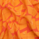 Hands Viscose Jacquard Print - Orange Broken Squares - Mood Exclusive Theorem Thoughts
