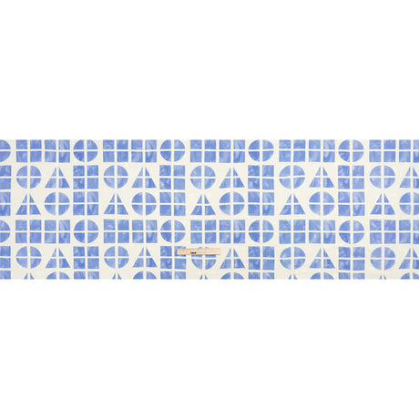 Hands Viscose Jacquard Print - Blue Divided Geometric Shapes - Mood Exclusive Elementary Views