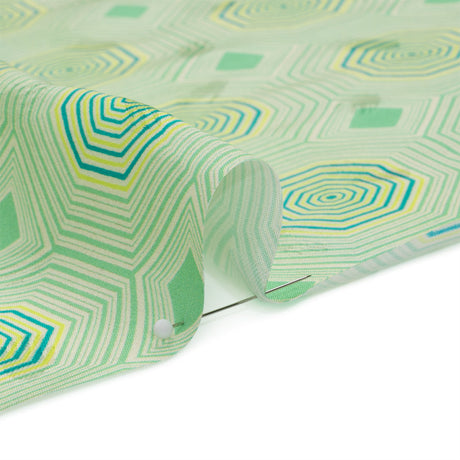 Hands Viscose Jacquard Print - Green Geometric - Mood Exclusive Retro Reverb