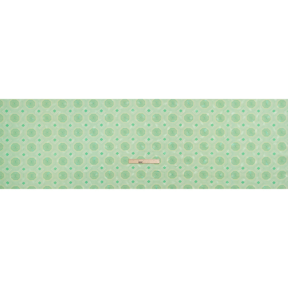 Hands Viscose Jacquard Print - Green Geometric - Mood Exclusive Retro Reverb