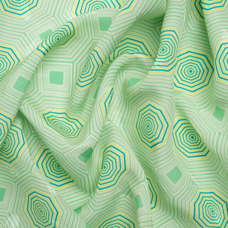 Hands Viscose Jacquard Print - Green Geometric - Mood Exclusive Retro Reverb