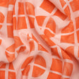 Hands Viscose Jacquard Print - Coral Divided Geometric Shapes - Mood Exclusive Elementary Views