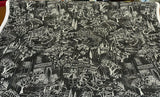 Kelly Ripa Home Daily Sketch Toile Cotton Duck Fabric - Black, Gray, White Sketch Toile, 54" Width (1 Yard)