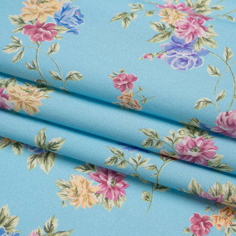 Mood Exclusive Blue Aromatic Enchantments Stretch Cotton Poplin