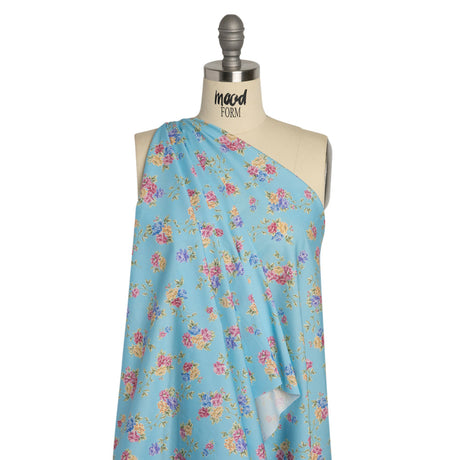 Mood Exclusive Blue Aromatic Enchantments Stretch Cotton Poplin