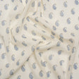 Crinkled Cotton Gauzy Woven Print - Cream and Blue Paisley - Mood Exclusive Bit of Bloom