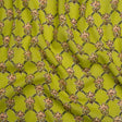 Crinkled Cotton Gauzy Woven Print - Lime Green and Pink Floral Lattice - Mood Exclusive Tulip Trellis