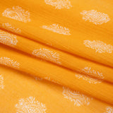 Crinkled Cotton Gauzy Woven Print - Mango Orange Paisley Spots - Mood Exclusive Perhaps Paisleys