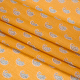 Crinkled Cotton Gauzy Woven Print - Mango Orange and Blue Paisley - Mood Exclusive Bit of Bloom