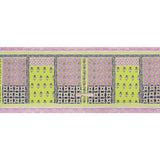 Crinkled Cotton Gauzy Woven Panel - Baby Pink and Lime Green Floral Patchwork - Mood Exclusive Oued Fes