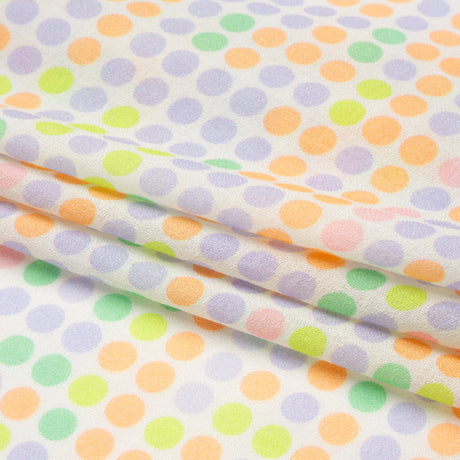 Mood Exclusive White Candy Buttons Cotton Crepe