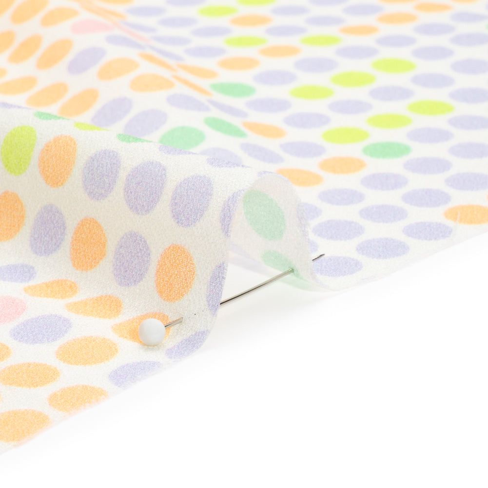 Mood Exclusive White Candy Buttons Cotton Crepe