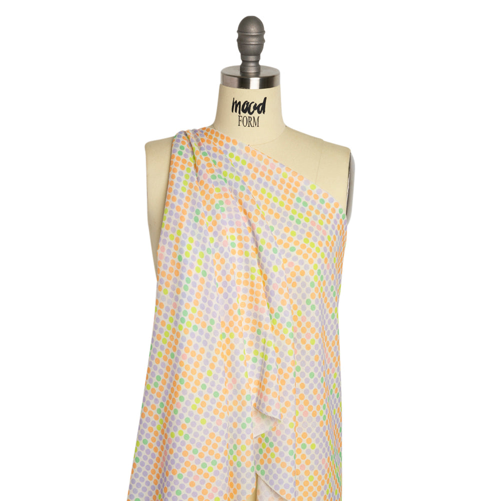 Mood Exclusive White Candy Buttons Cotton Crepe