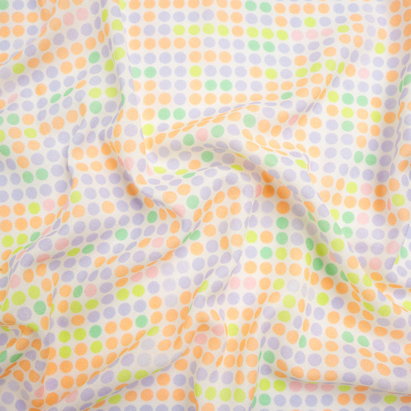 Mood Exclusive White Candy Buttons Cotton Crepe