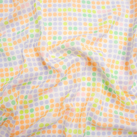 Mood Exclusive White Candy Buttons Cotton Crepe
