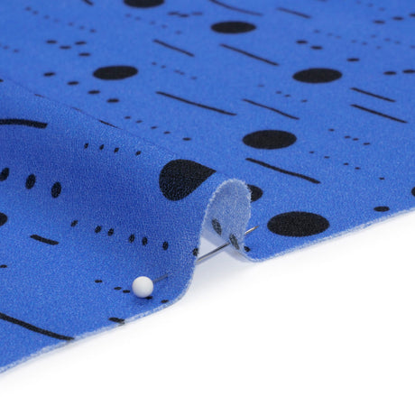 Mood Exclusive Blue Dot-Dash Decode Cotton Crepe
