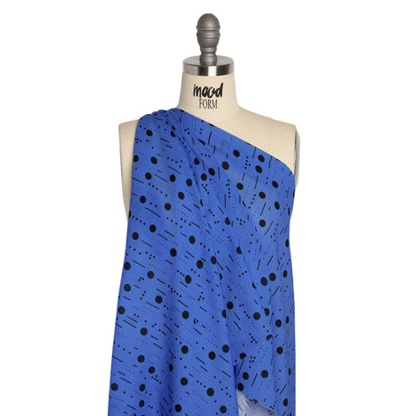 Mood Exclusive Blue Dot-Dash Decode Cotton Crepe