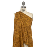 Floral Viscose Jacquard Print - Brown Tie Dye and Leaves - Mood Exclusive Little Sprigs