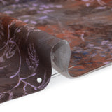 Floral Viscose Jacquard Print - Brown and Purple Leaves - Mood Exclusive Seasonal Impressions