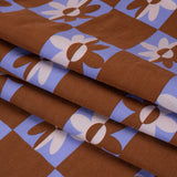 Mood Exclusive Brown Check Yourself Stretch Viscose and Polyamide Twill