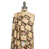 Mood Exclusive Cream Check Yourself Stretch Viscose and Polyamide Twill