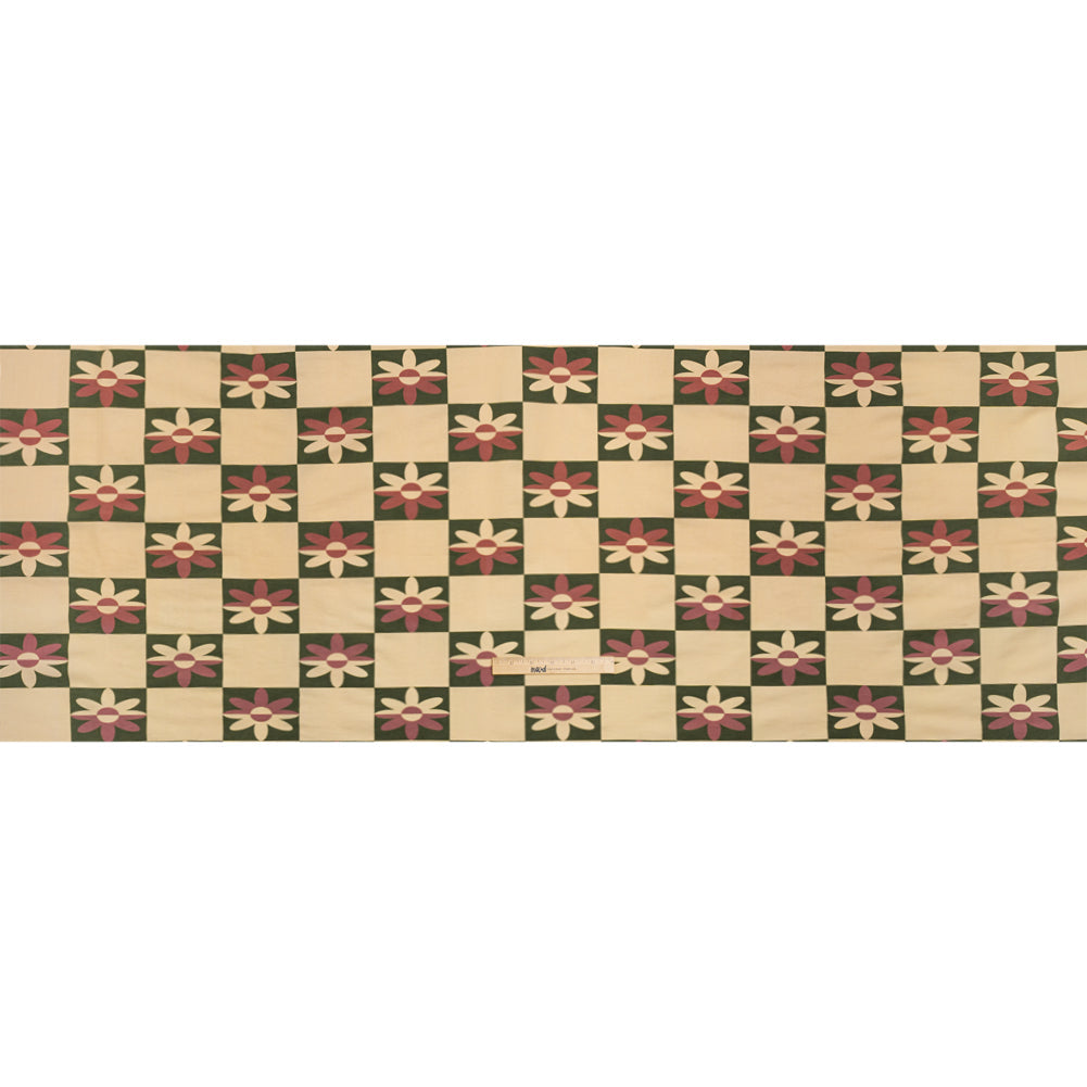 Mood Exclusive Cream Check Yourself Stretch Viscose and Polyamide Twill