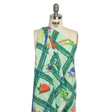 Floral Viscose Jacquard Print - Green Outdoorsy Icons Grid - Mood Exclusive Take a Hike