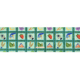 Floral Viscose Jacquard Print - Green Outdoorsy Icons Grid - Mood Exclusive Take a Hike