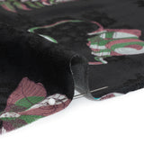 Floral Viscose Jacquard Print - Black, Blue and Red Camping Icons - Mood Exclusive Friend of Fern