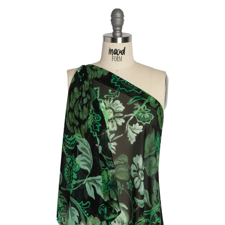 Mood Exclusive Green Ballroom Botanicals Viscose Chiffon