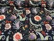 P Kaufmann Hidden Charms Linen Rayon Blend Fabric - Fiesta Black Birds And Berries Floral, 54" Width (By The Yard)