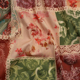 Mood Exclusive Red Scrapbook Patchwork Stretch Cotton Poplin