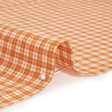 Orange, Yellow and White Plaid Medium Weight Linen Woven
