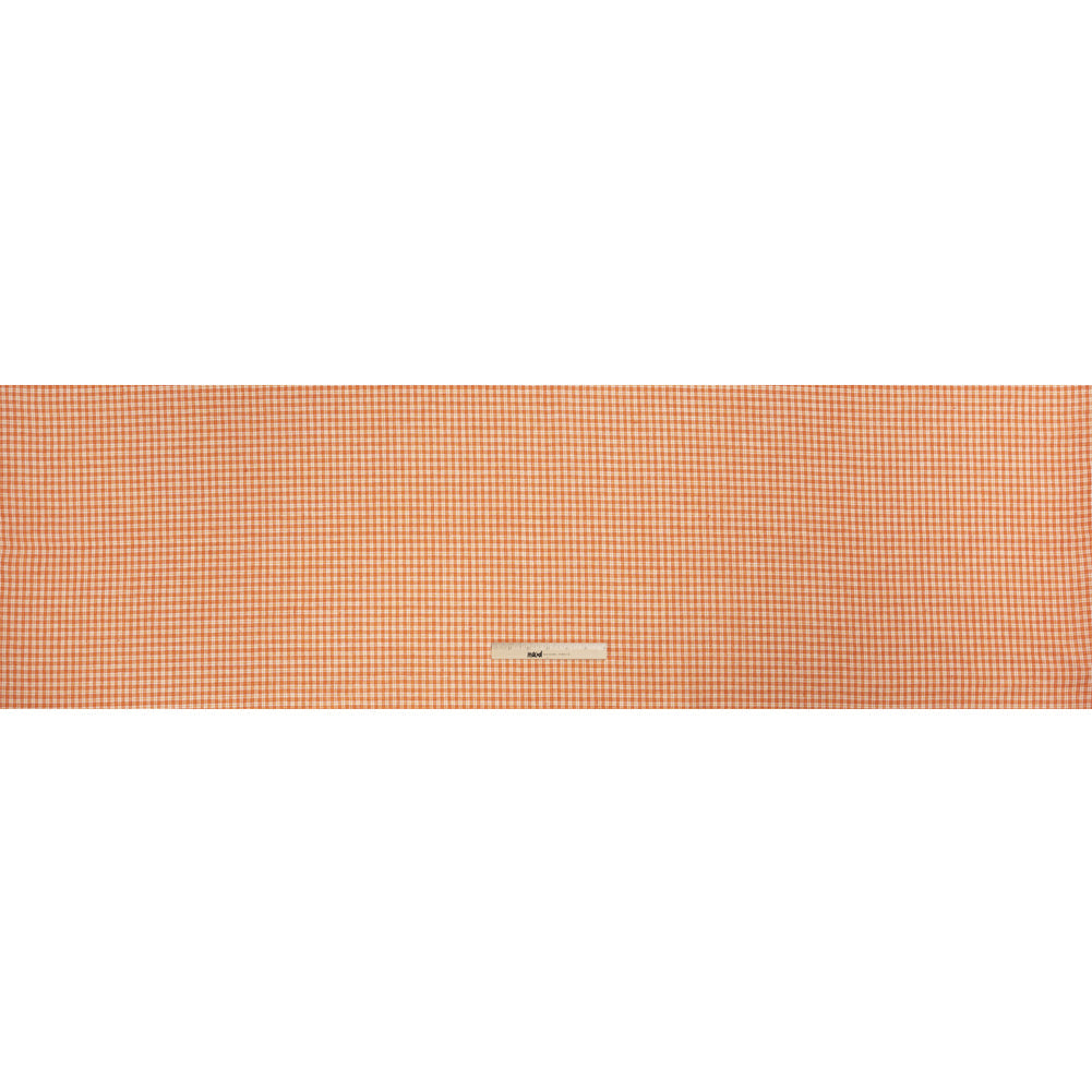 Orange, Yellow and White Plaid Medium Weight Linen Woven