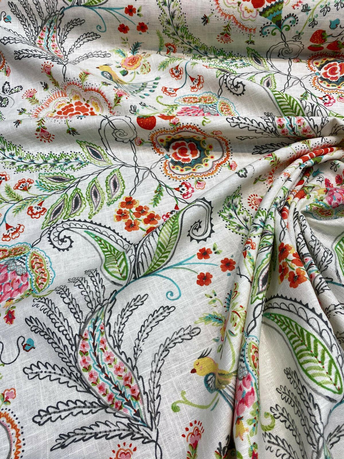 P Kaufmann Hidden Charms Linen Rayon Fabric - Sundance Beige Floral Print, 54" Width (1 Yard)