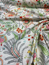P Kaufmann Hidden Charms Linen Rayon Fabric - Sundance Beige Floral Print, 54" Width (1 Yard)