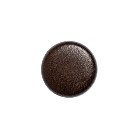 Italian Brown Flat Top Leather Shank Back Button - 24L/15mm
