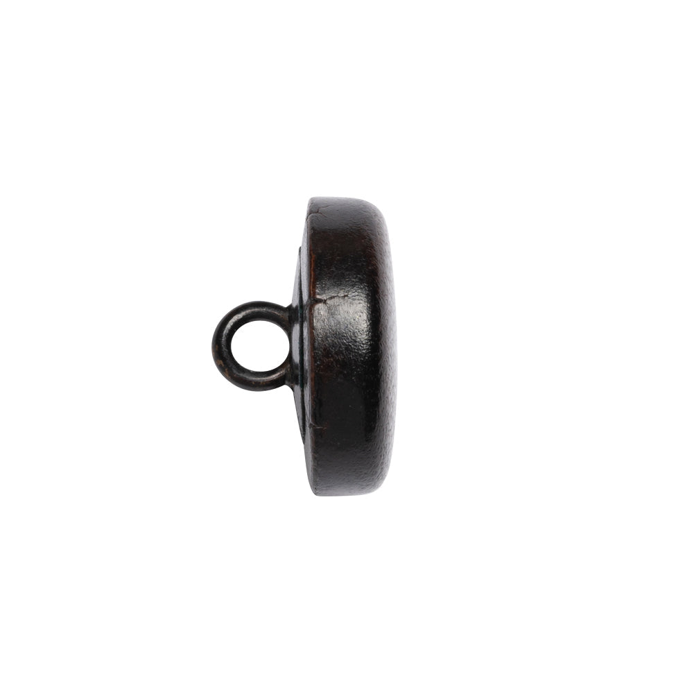 Italian Brown Flat Top Leather Shank Back Button - 28L/18mm