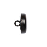 Italian Brown Flat Top Leather Shank Back Button - 28L/18mm